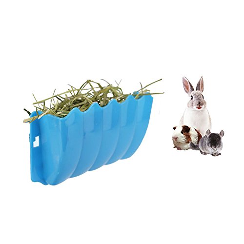 POPETPOP Guinea Pigs Hay Feeder Rack Random Color Rabbit Mess-Free Alfalfa Dispenser,Hay Manger Rack for Rabbit Ferret Small Animal Feeder Guinea Pig