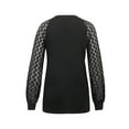 thumbnail image 2 of Women Tops Long Sleeve Women Blouses Hollow-Out Lace Tops Crew Neck Solid Coloe Shirts for Women Black, Size M to 2XL, 2 of 6