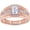 Rose, variant on Men's Halo Engagement Wedding Band Ring Emerald & Princess,Round Cut White Diamond 14K Rose Gold Over 925 Sterling Silver