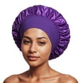 thumbnail image 2 of Silk Bonnet for Sleeping Women Adjustable Double Layer Satin Bonnet Reduce Friction Prevent Frizz Natural Curly Hair, 2 of 2