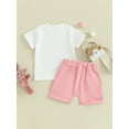 thumbnail image 4 of Jxzom Toddler Baby Gril Easter Outfit 0 6 12 18 Months 2T 3T Mrss Steal Your Eggs Short Sleeve T-Shirt and Shorts Summer Clothes Set, 4 of 7