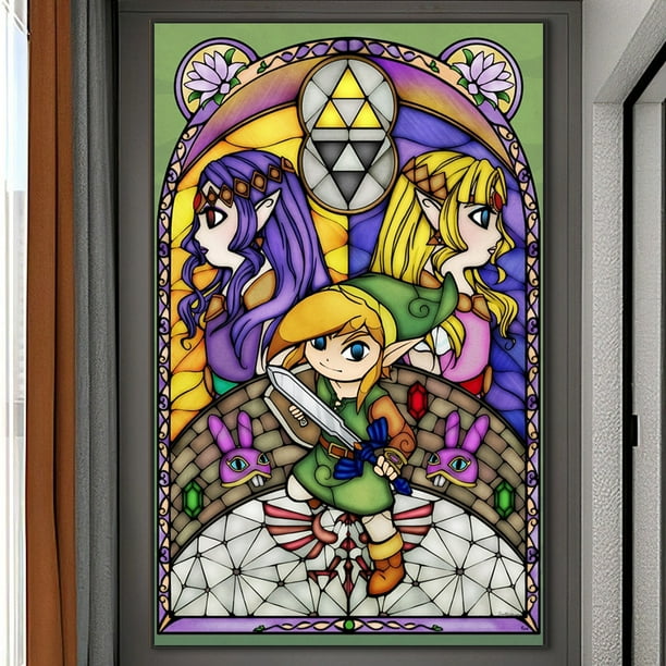 Cuadros Decorativos Pintura de diamante 5D DIY taladro redondo completo Zelda decoración del hogar arte artesanal (w2326) Wdftyju embutido en tela