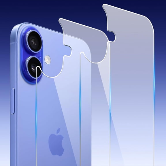 2 Pack Back Screen Protector for iPhone 16, Back Tempered Glass Protector, Anti-Scratch, Bare-Phone Touch Feeling for iPhone 16 [6.1 inch]