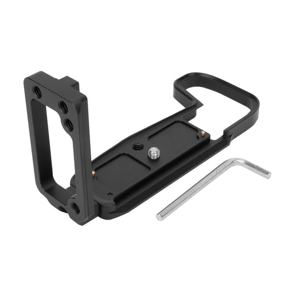 Soporte de placa de liberación rápida en forma de L vertical de metal completo con zapata fría para cámara Canon EOS RP (negro)