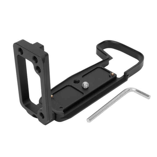 Soporte de placa de liberación rápida en forma de L vertical de metal completo con zapata fría para cámara Canon EOS RP (negro)