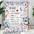 thumbnail image 3 of Easter Shower Curtains,Blue Eucalyptus Leaves Feather Shower Curtain,Inspirational Quote Shower Curtain for Bathroom Decor,Easter Eggs and Flower Bathroom Curtain 60X72in, 3 of 6