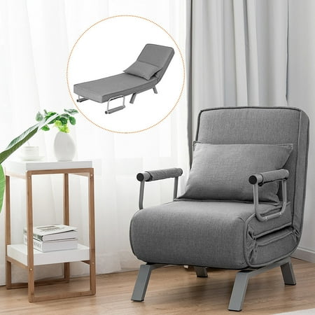 Lounger Sofa Bed - Costway Folding Sofa Bed Sleeper Convertible Armchair Lounge Couch 5 Position w/ Pillow