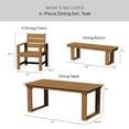 thumbnail image 2 of Better Homes & Gardens Ezra 6-Piece Outdoor HDPE Dining Set with Bench, Teak, 2 of 9