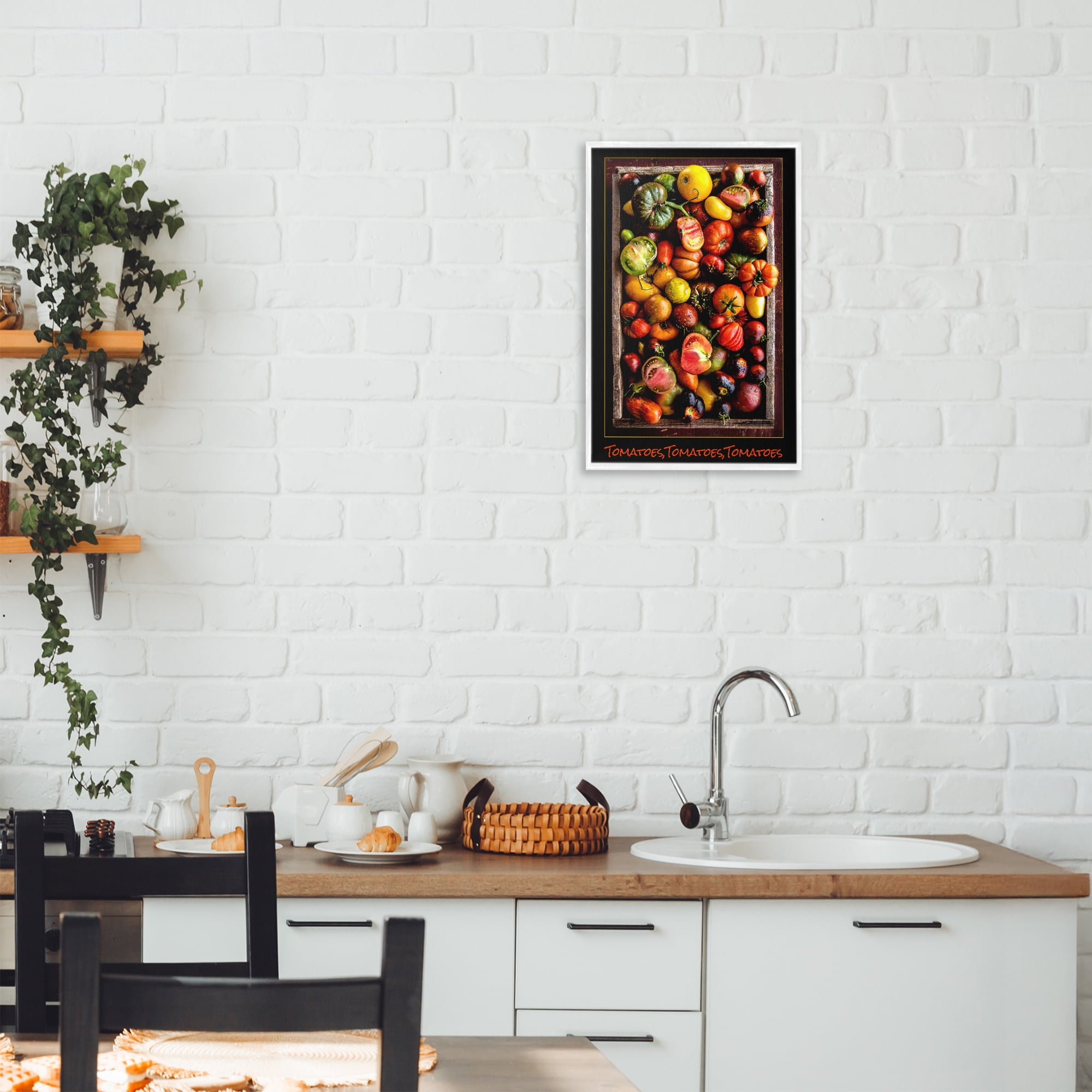 Stupell Industries Ripe & Bountiful Tomato Harvest White Framed Giclee Art, design by Carl Kravats