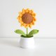 thumbnail image 1 of Maceta de lirio tejida a mano terminada, decoración del hogar, ramo de girasol tejido a ganchillo de lana con flores artificiales, regalo, 1 of 6