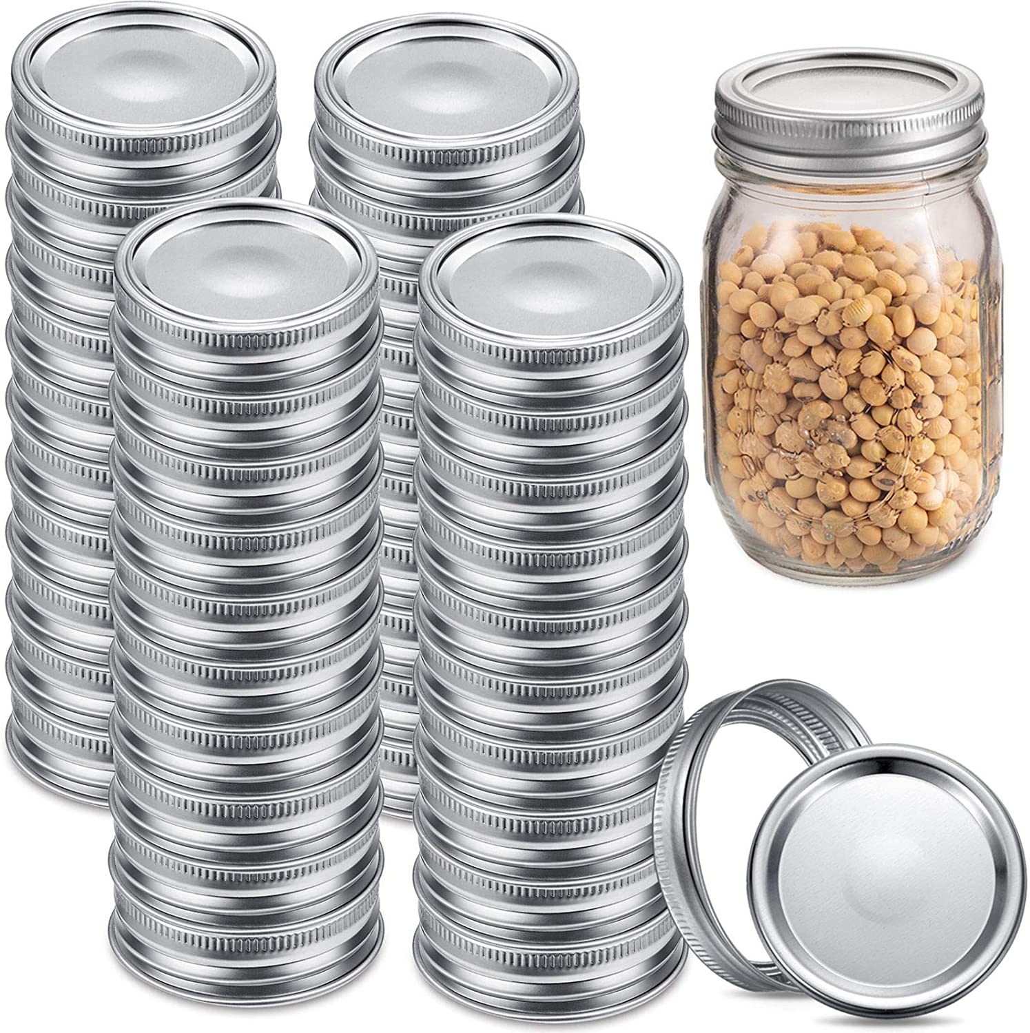 Mouth Mason Jar Replacement Rings, 70mm/86mm Silver/Golden/Rose Gold