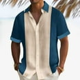 thumbnail image 2 of kamemir Men's Vintage Bowling Shirt Short Sleeve Button Down Summer Cuba Beach Shirts(Dark Blue,L), 2 of 6