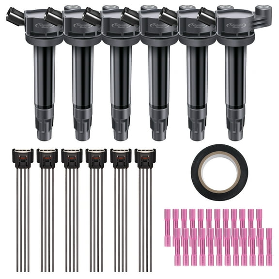 Set of 6 Ignition Coils & Pigtail Wiring for Toyota Camry Sienna Highlander Solara Lexus ES330 RX330 RX400H 3.3L V6
