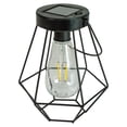 thumbnail image 4 of 7.5" Black Geometric Outdoor Hanging Solar Lantern with Handle - 7.5, 4 of 5