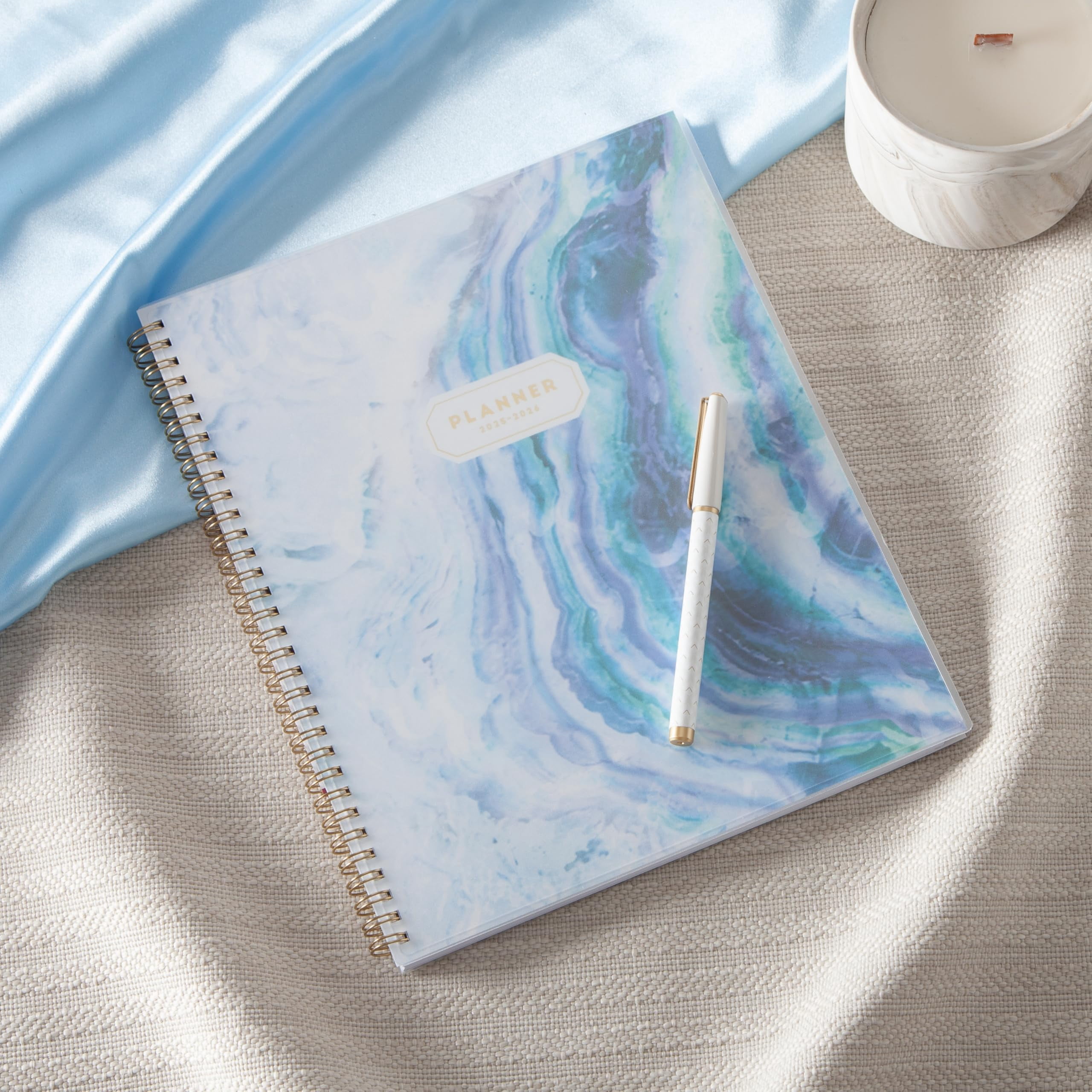 Blue Sky 2025-2026 Weekly and Monthly Academic Year Planner Calendar, July 2025 - June 2026, 8.5" x 11", Wirebound, Laminated Tabs, Storage Pocket, Gemma