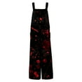 thumbnail image 3 of WTOBBY Women's Halloween Printed Cotton Jumpsuit, Sleeveless Casual Design with Loose Fit for Breathability, Perfect for Comfortable Everyday Wear,BlackL, 3 of 5
