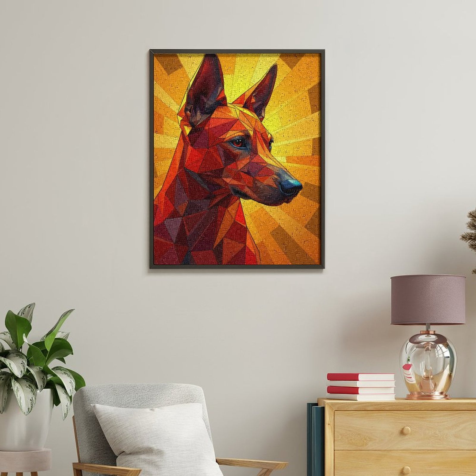 Paint By Numbers Kit for Adults Beginner - DIY Geometric Dog Art Bright Colors Canvas Painting Kits for Adults, Frameless Paint By Number for Adults for Home Wall Decor 16x20 Inch