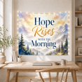 thumbnail image 5 of Hope Rises With the Morning Above Pine Peaks at Dawn, Inspirational Watercolor for Nature Lovers, Mountain Wall Art, New Home Gift, Tapestry Wall Hanging for Bedroom and Studio, 5 of 7