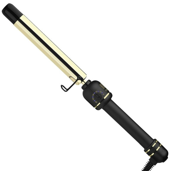 HOT TOOLS 24K Gold Extended Barrel Curling Wand 1" for Bouncy Curls | No Clamp for Quick and Easy Styling & Long-Lasting Results