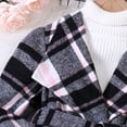 thumbnail image 5 of Povozer Girls Dress Coats Cute Long Sleeve Outwears Faux Wool Lapel Peacoat with Pockets(Black,3-4 Years), 5 of 6