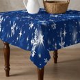 thumbnail image 4 of Blue Snowflake Christmas Table Cloth Waterproof Tablecloths, Winter Xmas Snowflake Tablecloth Dining Table Cover for Kitchen Party Tabletop Outdoor, Square Tablecloth 60x60 Inch, 4 of 9