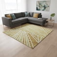 thumbnail image 2 of HomeRoots 672759 8 x 10 ft. Gold & Beige Geometric Transitional Washable Machine Made Rectangle Area Rug with UV Protection, 2 of 6