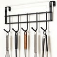 thumbnail image 4 of Over The Door Hooks, Towel Rack Towel Hooks for Bathroom, Towel Holder for Hanging Heavy Duty, Door Rack Over Door Hanger with 5 Coat Hooks for Bedroom Bathroom Kitchen, 1 Pc, 9.4x3.5x0.83", 4 of 6