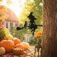 thumbnail image 4 of SLYNSHome Halloween Flying Witch Garden Stake, Black Metal Silhouette Yard Decor with Cat, Outdoor Tree Wall Decoration for Porch, Spooky Fall Holiday Home Accent, 4 of 6