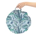 thumbnail image 2 of Exotic Round Floor Cushion with Handle, Chameleon Reptile on Tropical Leaves, Decorative Pillow for Living Room & Dorms, 18" Round, Pale Blue Seafoam, by Ambesonne, 2 of 4