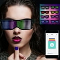 thumbnail image 2 of Trayknick Halloween Parti Bluetooth-compatible Application de Contrôle Texte Modifiable DIY USB LED Lunettes Blanc, 2 of 13