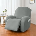 thumbnail image 2 of CUH Stretch Elastic Couch 1-3 Seat Wedding Lazy Recliner Sofa Covers Protector Armchair Banquet Chair Cover Light Gray 1 Seat, 2 of 8