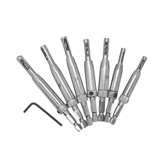 Speravity 7 piezas de broca para bisagra de puerta, broca profesional Hexagonal para carpintería, ventana, armario, herramienta de taladro con Artesanía