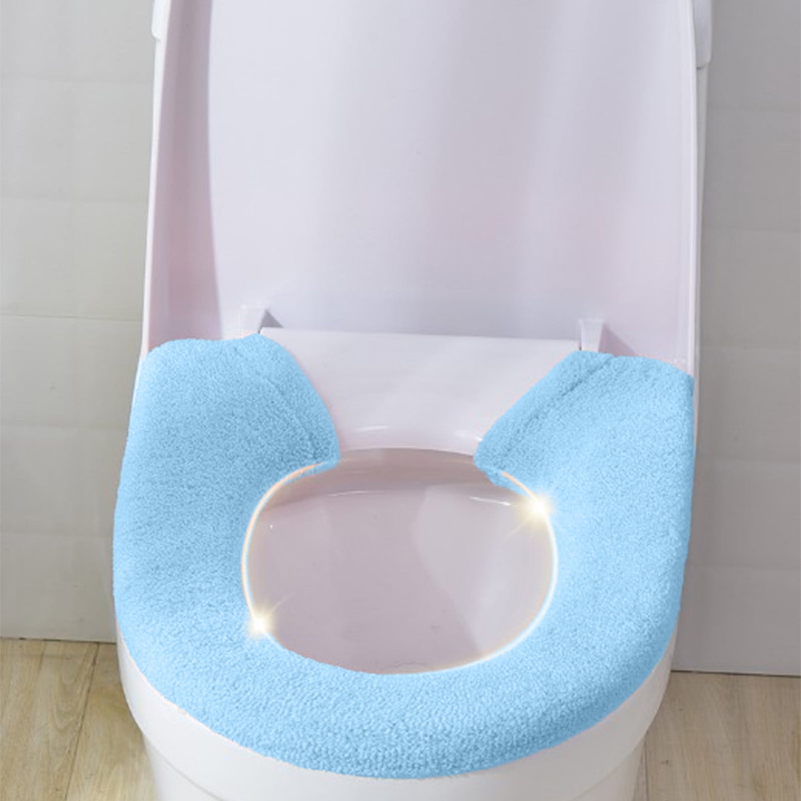 Housse De Siège De Toilette Abattant Wc Carré Blanc Avec Fermeture