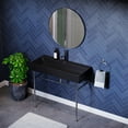 thumbnail image 6 of Claire 40 Ceramic Console Sink Matte Black Basin Chrome Legs, 6 of 10