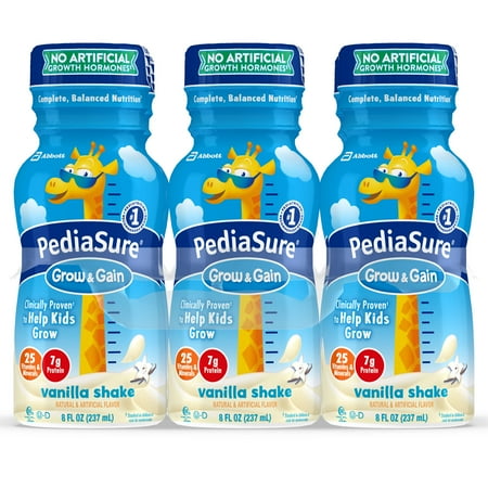 PediaSure Grow & Gain Nutrition Shake For Kids, Vanilla, 8 fl oz (Pack of 24)