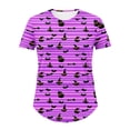 thumbnail image 5 of VKOYWKM Halloween Fall Shirts Women Plus Size Halloween Print Holiday Top Short Sleeve Loose Fit Crew Neck Spooky Graphic Tees, 5 of 5