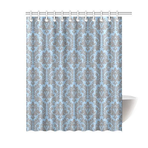ABPHQTO Cortina de ducha de tela impermeable de baño de damasco de otoño 150x180 cm