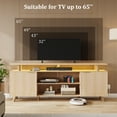 thumbnail image 3 of GIKPAL Fluted TV Stand for 65 inch TV with Charging Station, LED Entertainment Center with Adjustable Shelves ＆ Storage Cabinets for Living Room, Natural, 3 of 10