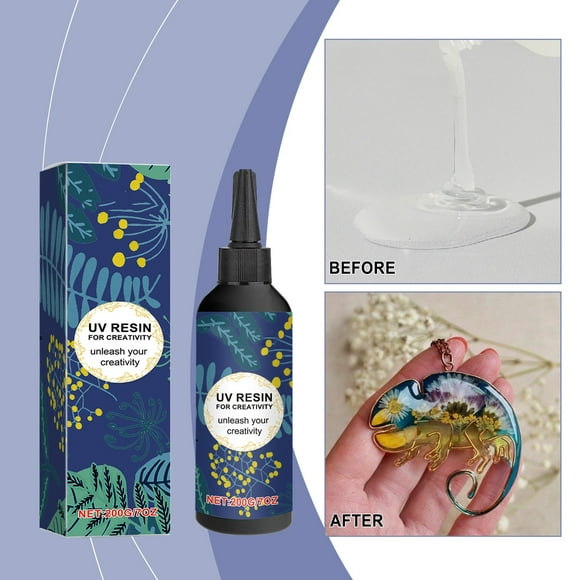 Huayishang Glue Clear Resin Hard Curable Resin Liquid Quick Curing Epoxy Resin Glues For Casting Coating Jewelry Pendant(200ml)