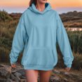 thumbnail image 2 of UngA Women Oversized Hoodie Comfy Sweatshirts Fall Fashion 2025 Outfits Casual Tops Fleece Clothes with Pockets Hoodies Women (Light Blue,M), 2 of 5