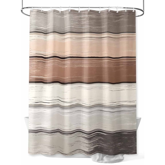 Vintage Dark Grey Stripe Shower Curtain, Peeling Paint Effect Theme Waterproof Shower Curtain Set with 12 Hooks Lightweight Washable Fabric Shower Curtains for Bathroom 72x84 Inches