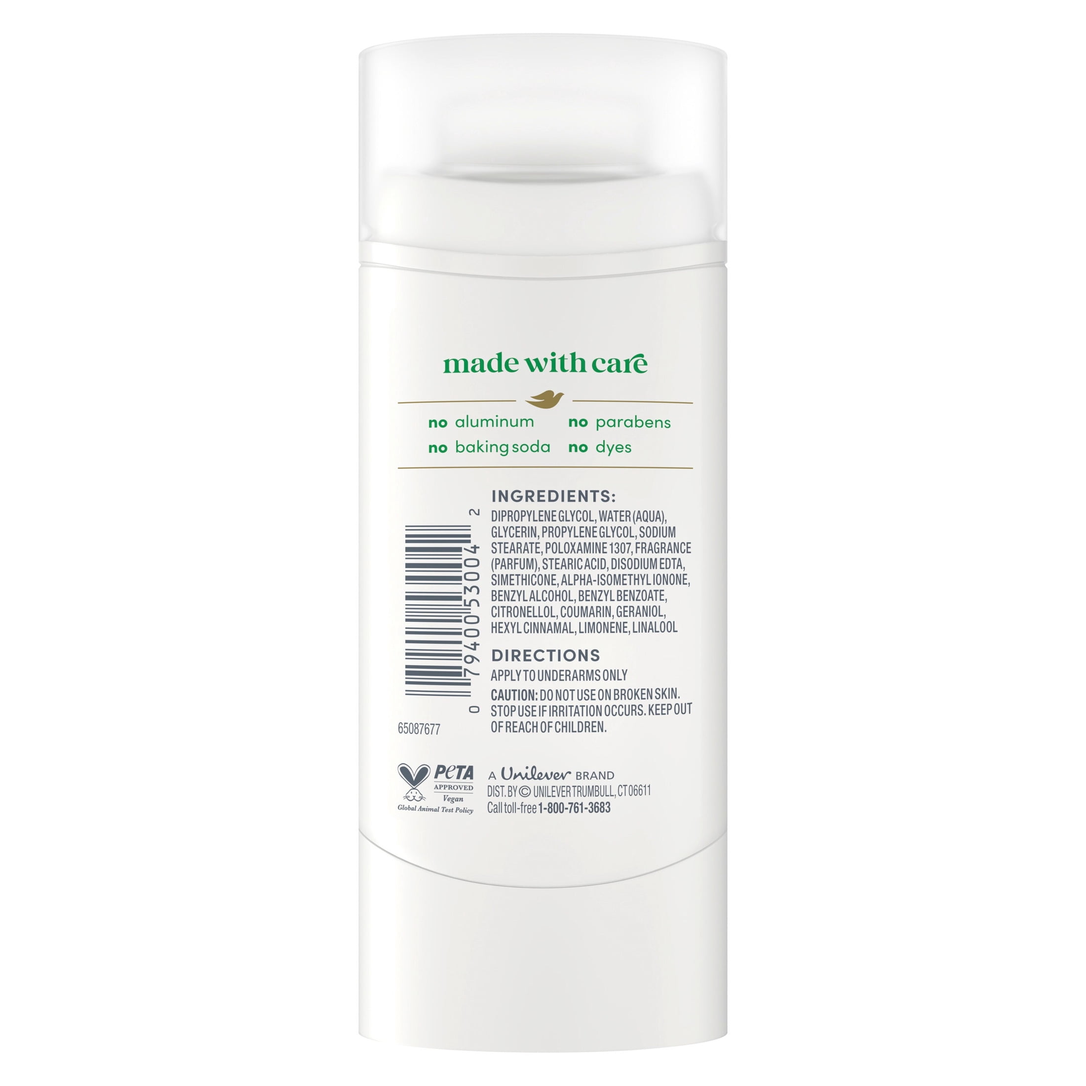 Dove Deodorant Stick for 72 Hour Odor Protection Cucumber & Green Tea Aluminum Free, 2.4 oz