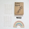 thumbnail image 1 of 1 juego de tableros de alfabeto arcoíris, marco de fotos de madera, tablero de letras arcoíris manual de plástico con letras, emojis, tablero de letras de fieltro intercambiable, 1 of 5