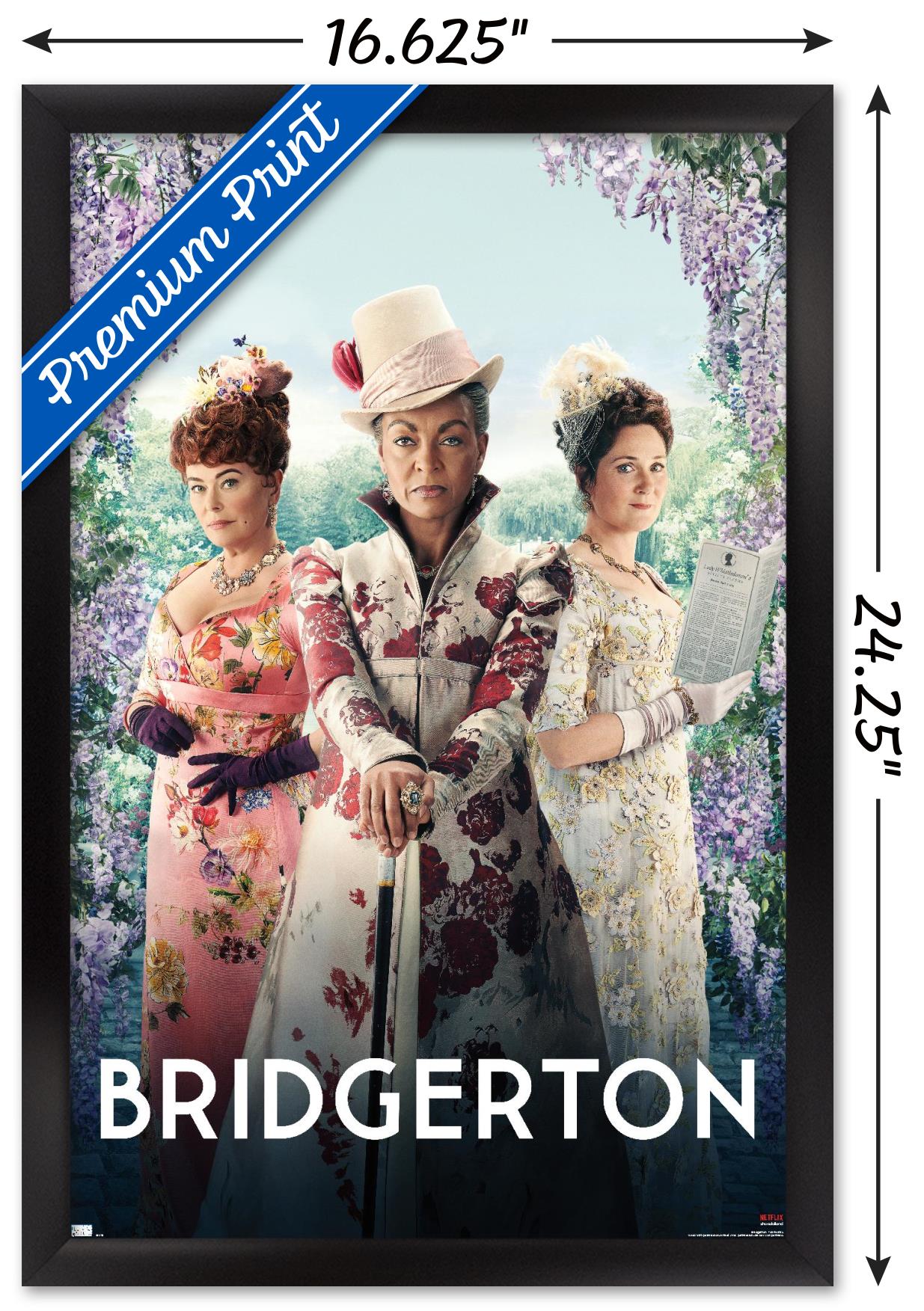 Netflix Bridgerton - Trio Wall Poster, 14.725" x 22.375", Framed