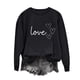 thumbnail image 1 of Sudadera Penkiiy Valentine para mujer: lindas camisetas del día de San Valentín Love Heart Graphic Print Suéter de manga larga Tops XL Negro, 1 of 5