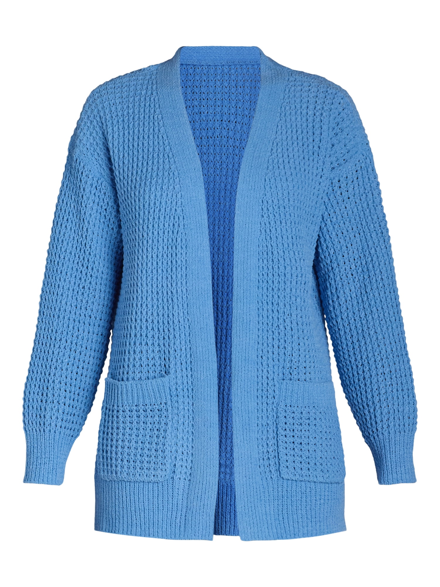 Time and Tru Women's Chenille Cardigan Sweater, Midweight, Sizes XS-XXXL