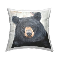 Stupell Industries Rustic Bear Face Decorative Printed Throw Pillow Design by Diane Fifer
