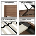 thumbnail image 4 of Bellemave Queen Size Gas Lift Up Storage Platform Bed Frame Queen Wooden Platform Bed with Wing Back and Convex Groove Headboard, No Box Spring Needed, Walnut Brown Color, 4 of 12