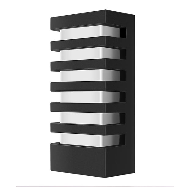 Bewildely Cuboide moderno COB 15W LED Luz de pared IP65 Lámpara de pared de aluminio impermeable Blanco cálido AC 85-265V para interior Patio al aire Iluminación y accesorios Enfriar Bewildely HA024580-02