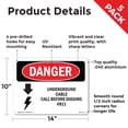 thumbnail image 2 of Underground Cable Call Before Digging #811 OSHA Danger Aluminum Sign 14 Inch x 10 Inch - 5 Pack, 2 of 8